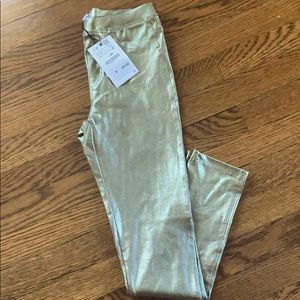 Zara metallic jeggings  champagne color NWT